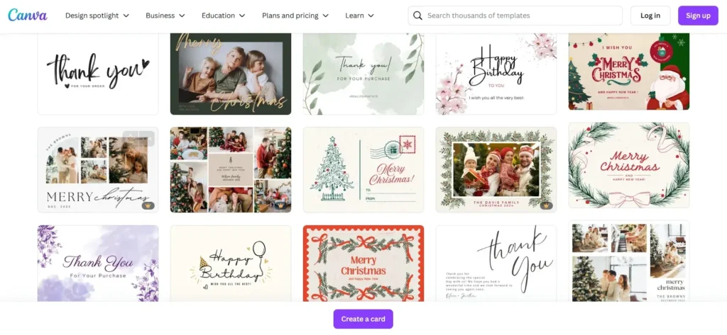 Creating Christmas Cards - Canva